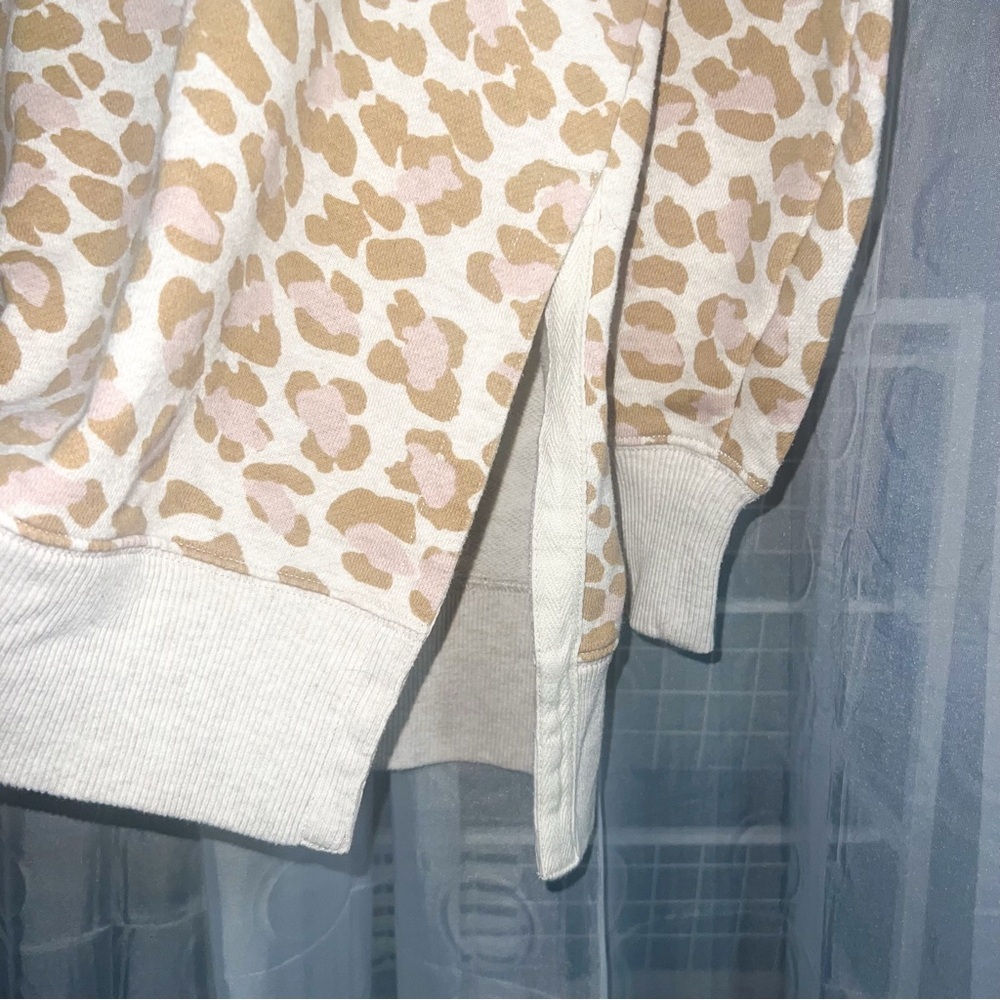 aerie Leopard Print Oversized Pullover Sweatshirt, Size S - Picture 7 of 8